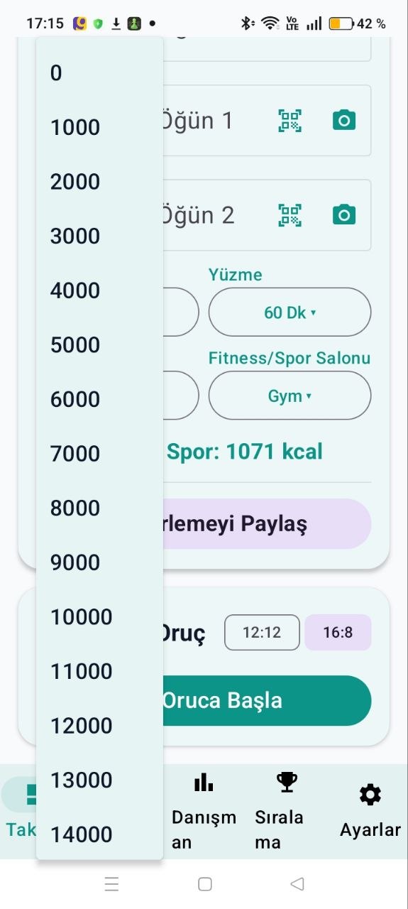 Akıllı Adım ve Spor Kalori Ekran Görüntüsü