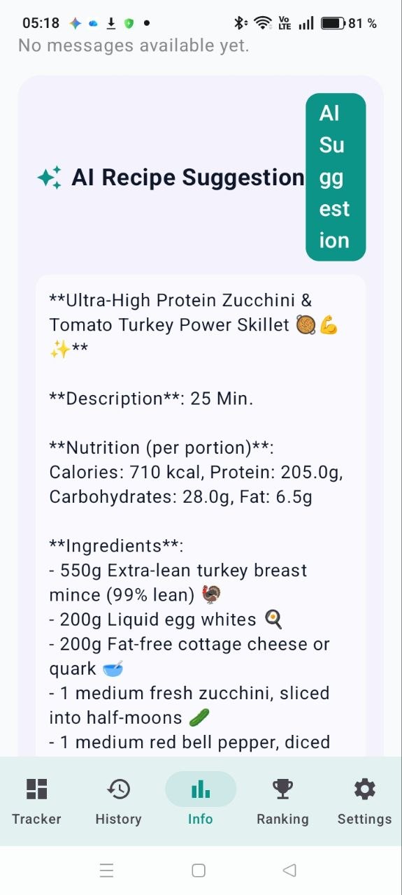 AI Recipe Suggestions Screen